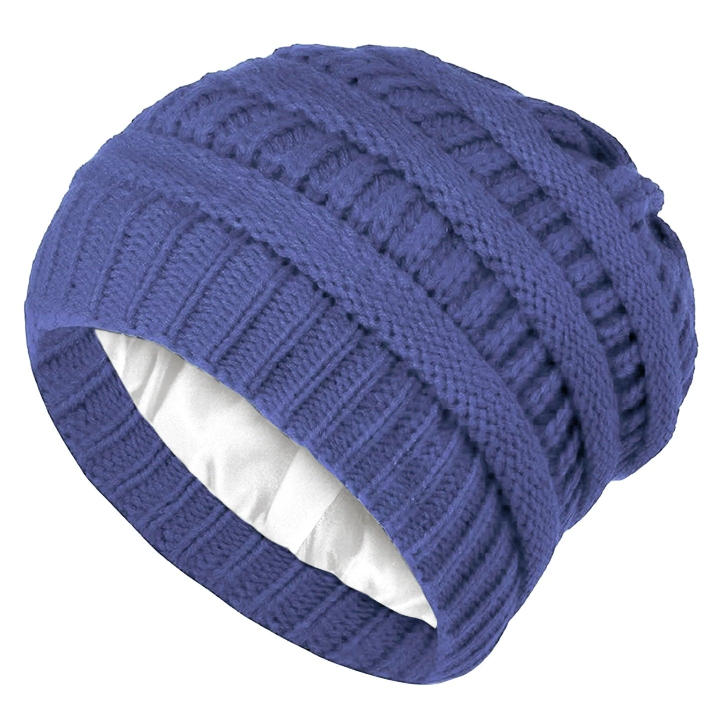 Handmade Satin Lined Winter Knit Beanie