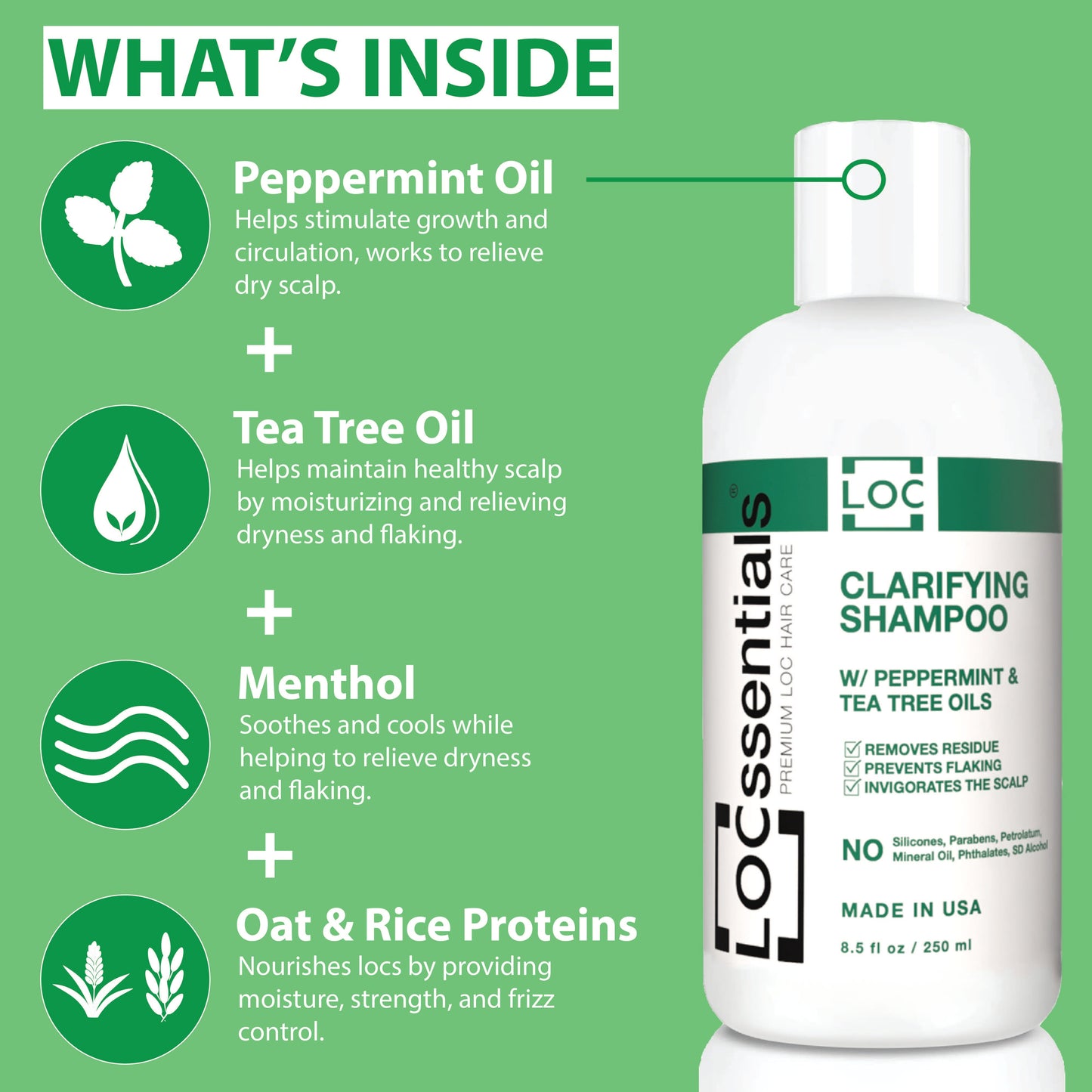 Clarifying Shampoo W/ Peppermint & Tea Tree Oils