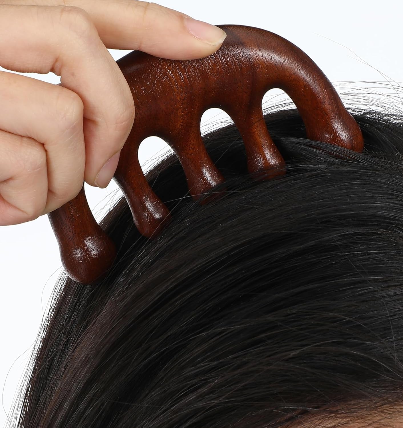 Wooden Massage Comb, 2 Pcs Wood Scalp Massager, Gua Sha Comb, Massage Comb & Loc Comb, Wooden Scalp Massager for Hair Growth, Scalp Massage Comb for Women and Men