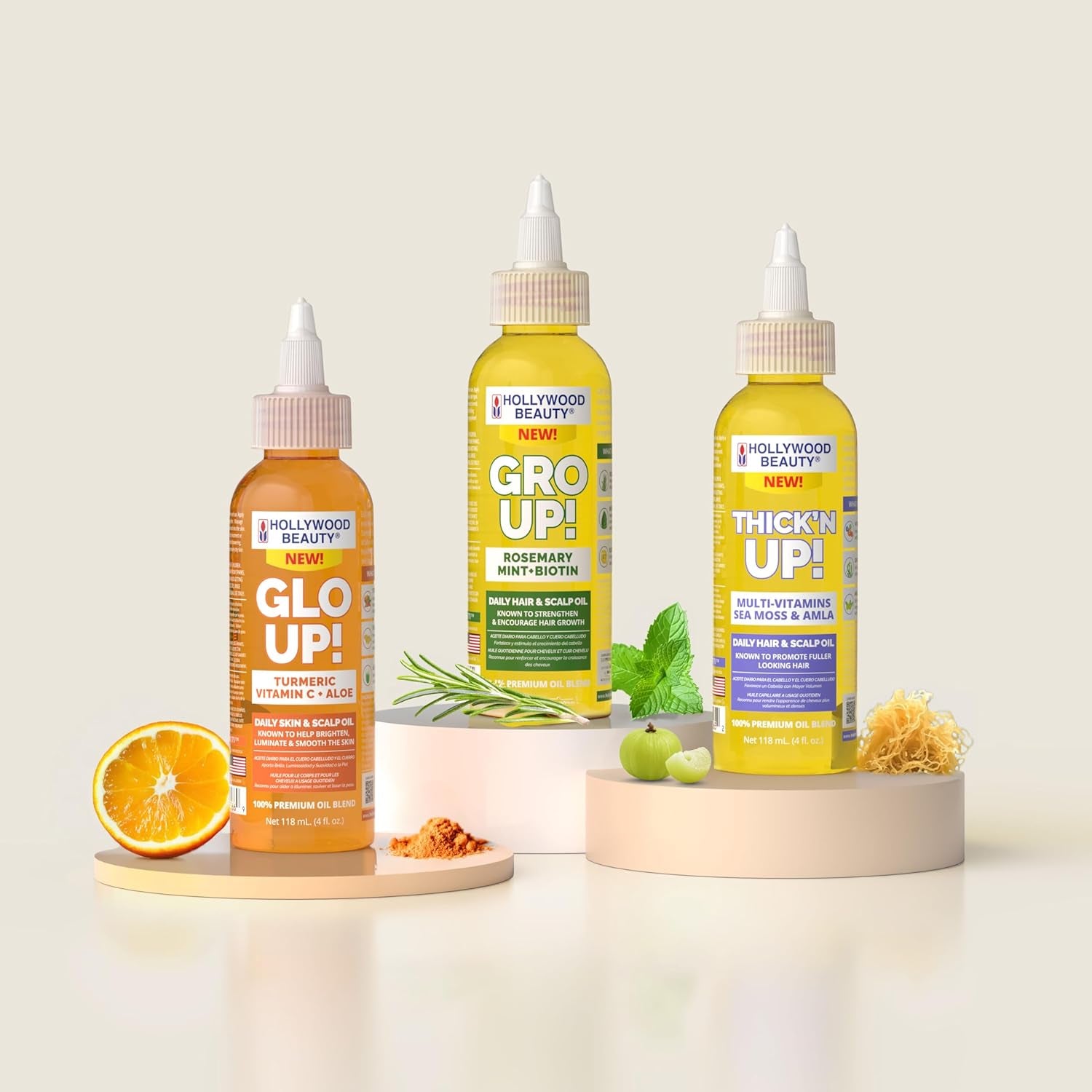Glo Up! Daily Skin & Scalp Oil with Turmeric, Vitamin C, and Aloe, 4 Fl Oz