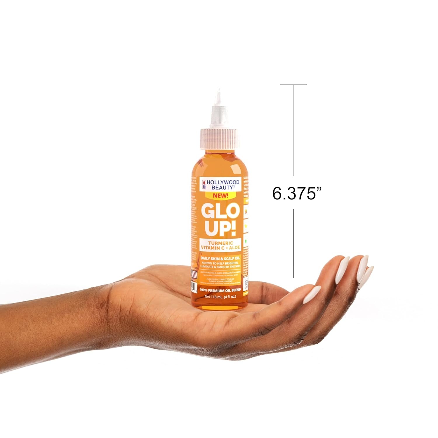 Glo Up! Daily Skin & Scalp Oil with Turmeric, Vitamin C, and Aloe, 4 Fl Oz